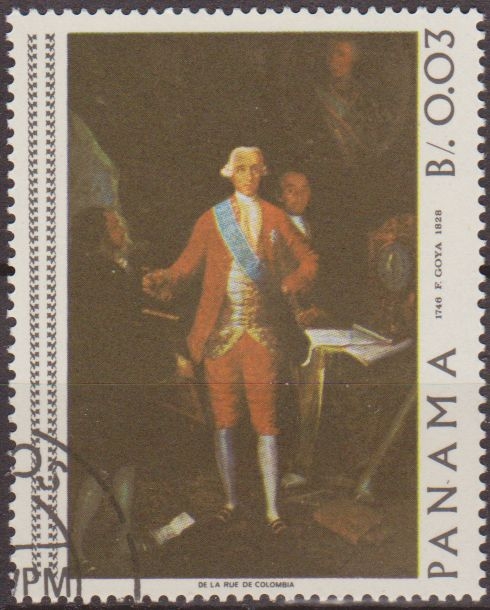 Panama 1959 Scott 481A Sello * Pinturas de Goya Conde Floridablanca matasellos de favor Preobliterado 